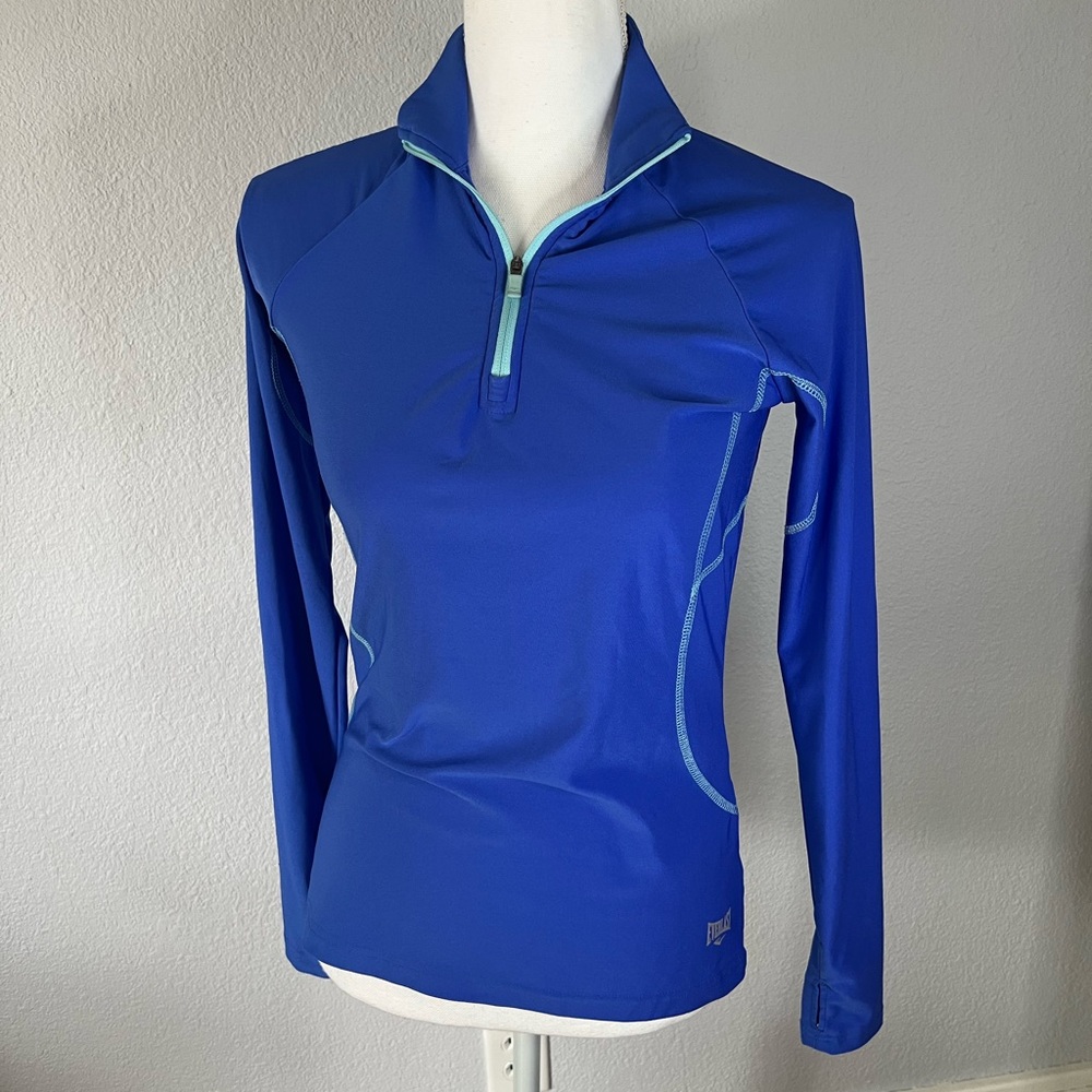 Everlast Blue Quarter Zip Lightweight Long Sleeve Top